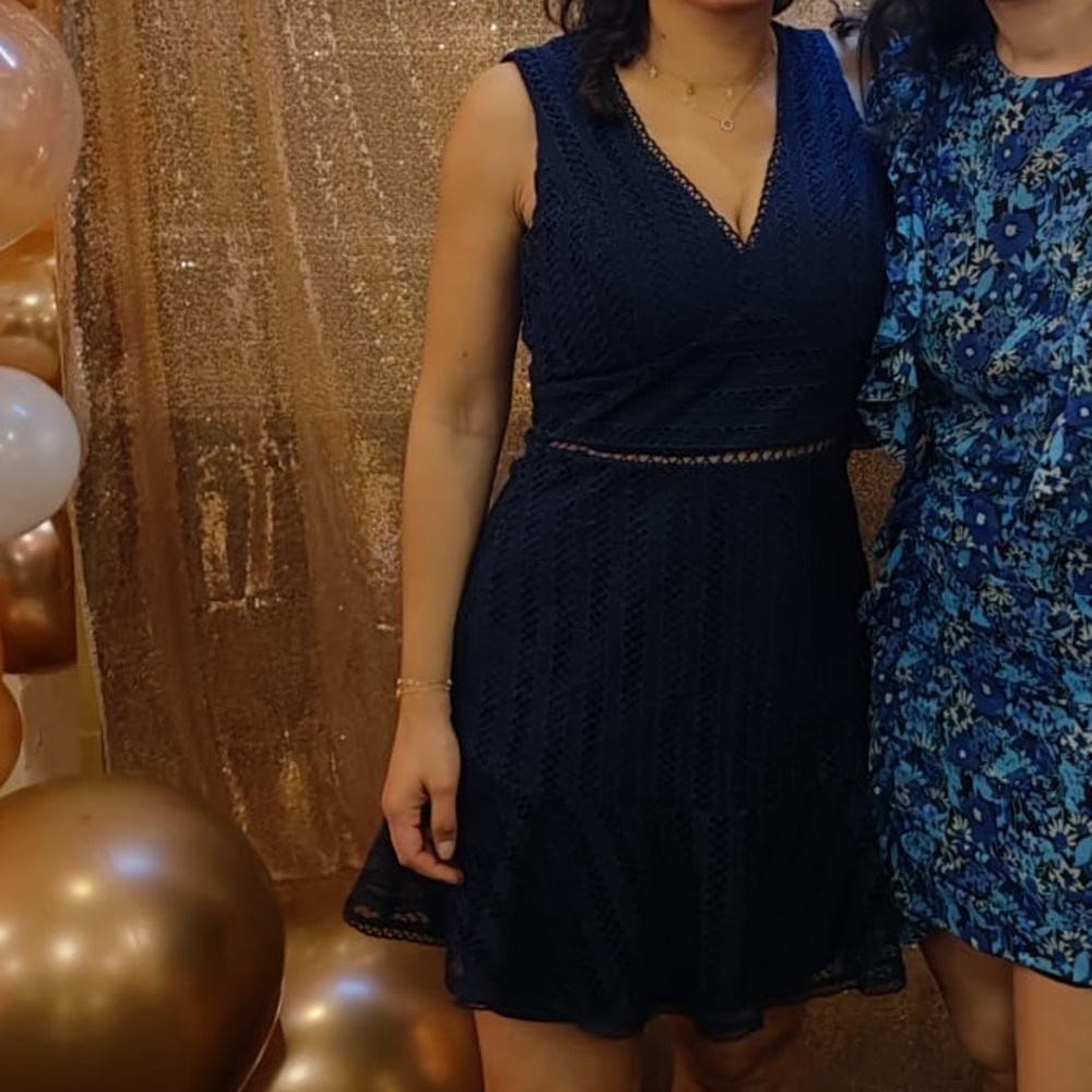 Aqua navy dress
